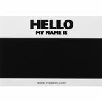 Hello My Name Is stickers black inverted - 10 pieces