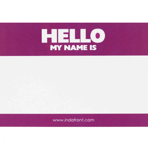 Hello My Name Is stickers Purple - 10 pieces