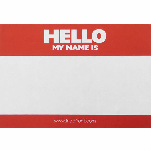 Hello My Name Is stickers red - 50 pieces
