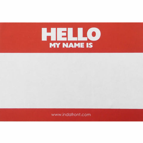 Hello My Name Is stickers red - 10 pieces