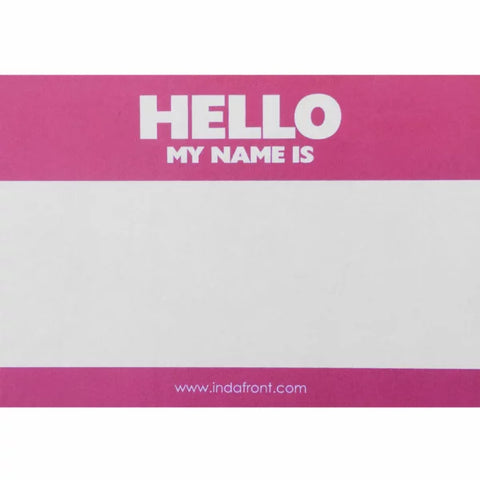 Hello My Name Is stickers pink - 50 pieces